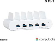 5 PORT USB AND USB-C MULTIPLE/TABLET CHARGING STATION UK WHITE