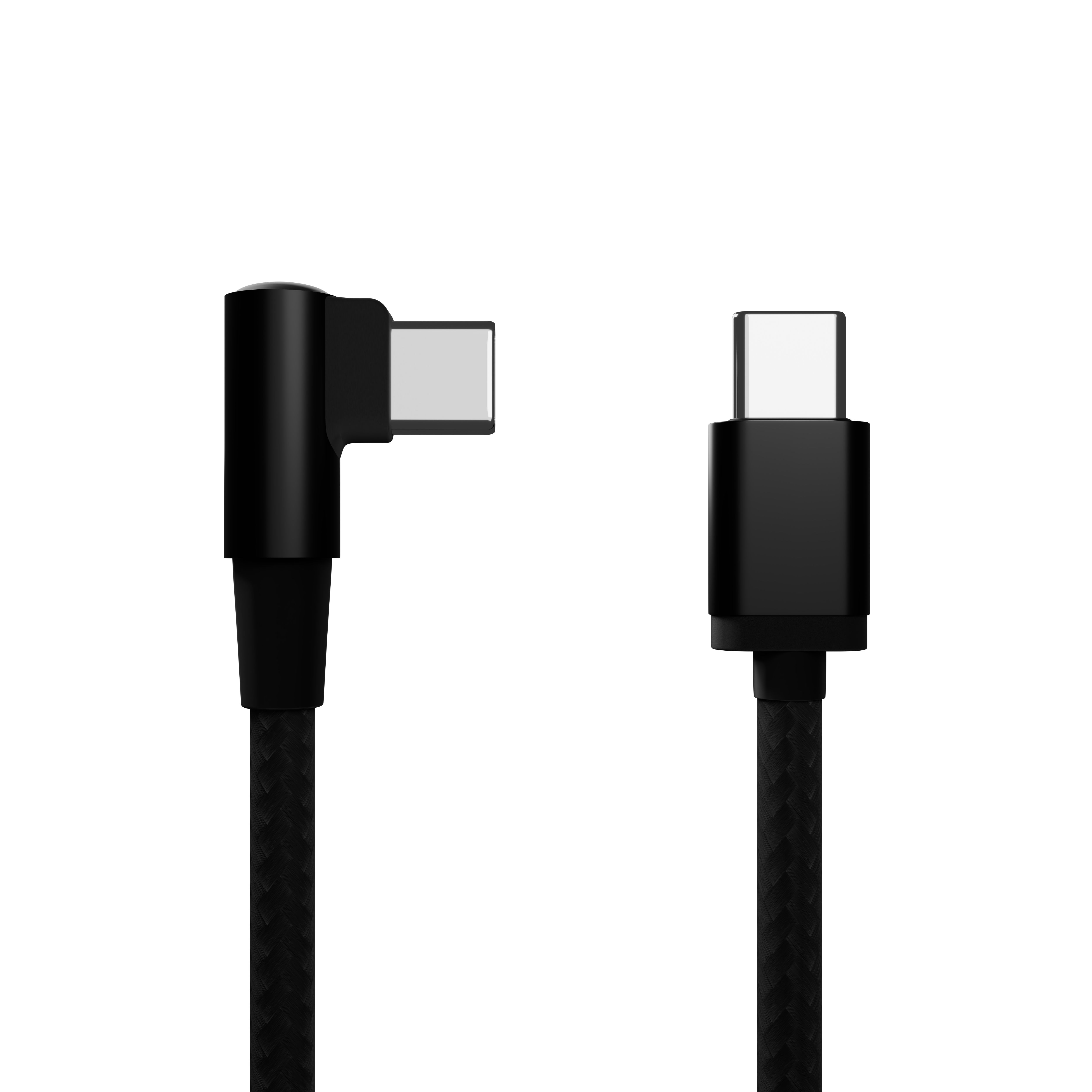 CABLU alimentare si date GEMBIRD, pt. smartphone, USB 2.0 (T) la USB 2.0 Type-C (T) 90 grade, 0.2m, negru,  CC-USB2-CMCML-0.2M  (timbru verde 0.08 lei)