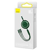 CABLU alimentare si date Baseus Bright Mirror 2 One-for-three Retractable, pt smartphone,USB la Micro-USB+Lightning + USB Type-C 100W, 1.1m, verde  CAMJ010206  (timbru verde 0.18 lei) - 6932172609160