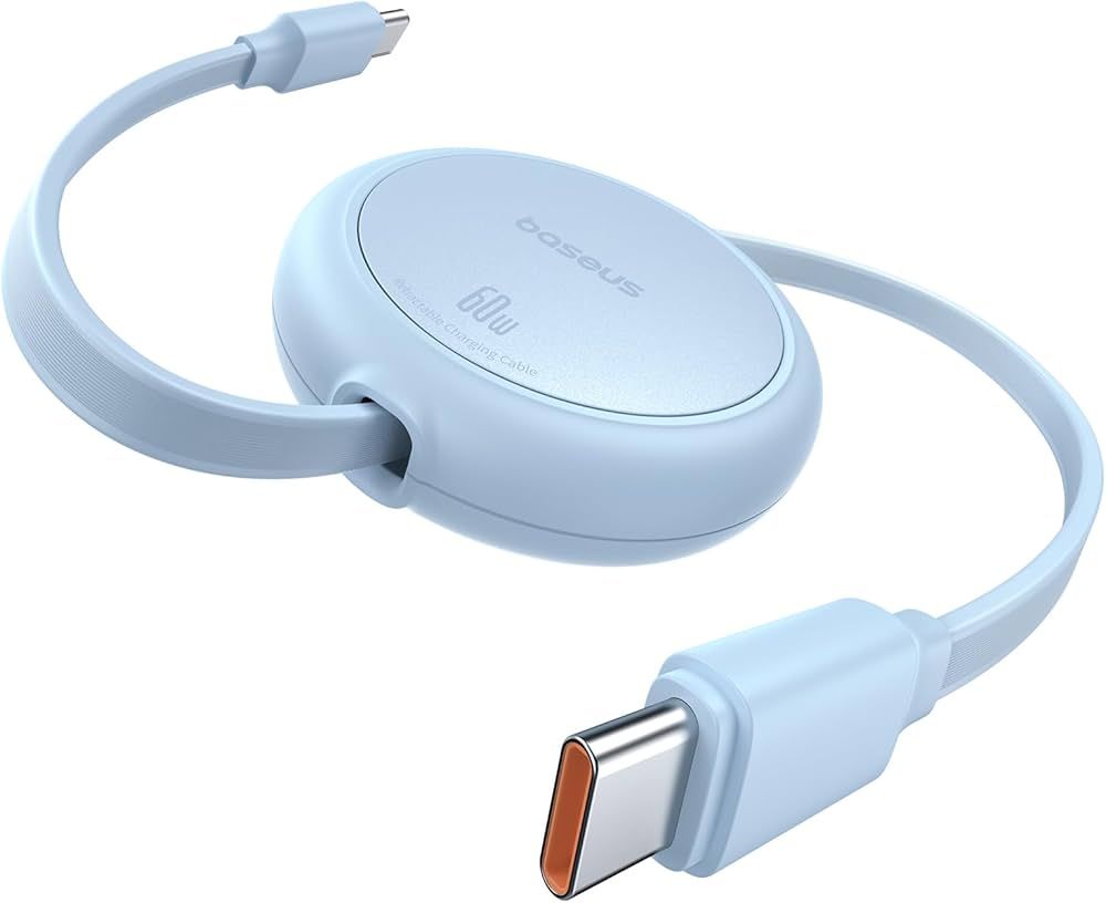 CABLU alimentare si date Baseus Free2Pull Mini, Fast Charging Data Cable pt. smartphone, retractabil, USB Type-C la USB Type-C 60W, 1m, albastru  P10364500311-01  (timbru verde 0.08 lei)