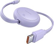 CABLU alimentare si date Baseus Free2Pull Mini, Fast Charging Data Cable pt. smartphone, retractabil, USB Type-C la USB Type-C 60W, 1m, mov  P10364500511-01  (timbru verde 0.08 lei)