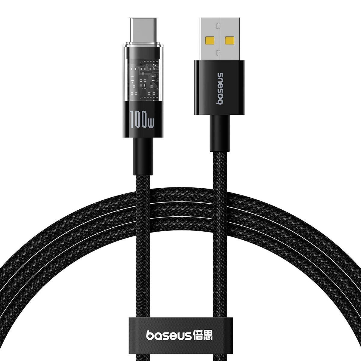 CABLU alimentare si date Baseus Gem, Fast Charging Data Cable pt. smartphone, USB la USB Type-C 100W, 2m, negru  P10373002111-01  (timbru verde 0.08 lei)