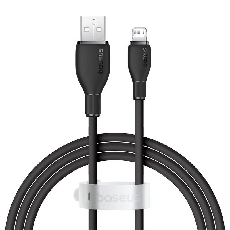 CABLU alimentare si date Baseus Pudding, Fast Charging Data Cable pt. smartphone, USB la Iphone Lightning 2.4A, 1.2m, negru  P10355700111-00  (timbru verde 0.08 lei) - 6932172634148