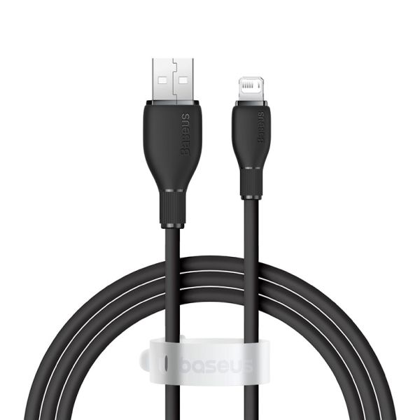 CABLU alimentare si date Baseus Pudding, Fast Charging Data Cable pt. smartphone, USB la Iphone Lightning 2.4A, 2m, negru  P10355700111-01  (timbru verde 0.08 lei) - 6932172634186