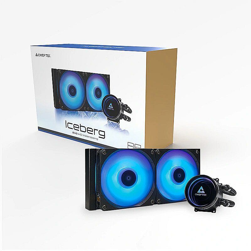 COOLER Chieftec  Iceberg 240 RGB , skt. Intel si AMD, racire cu lichid, 2 x 120mm, 500 - 2200 RPM, iluminare RGB - infinity mirror cooling block, ventilatoare RGB, negru  CLC-240RGB  (timbru verde 2.00 lei)