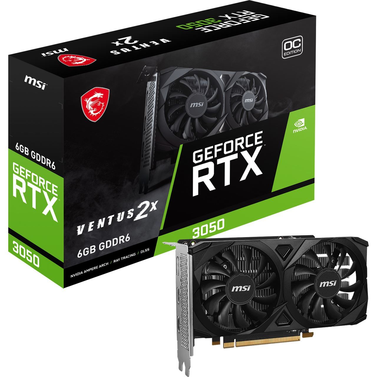 Placa video MSI GeForce RTX 3050 VENTUS 2X E OC 6 GB GDDR6 96 bit