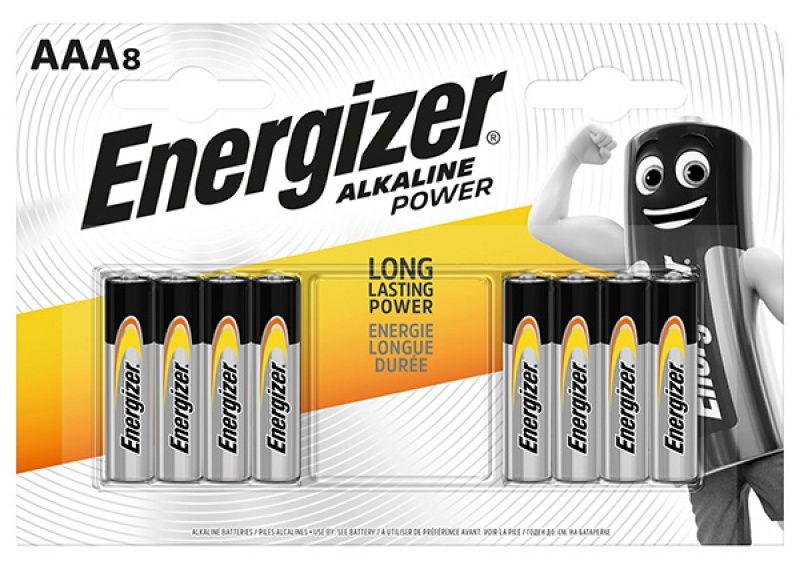 Baterii alkaline AAA, 8 buc/set, Energizer