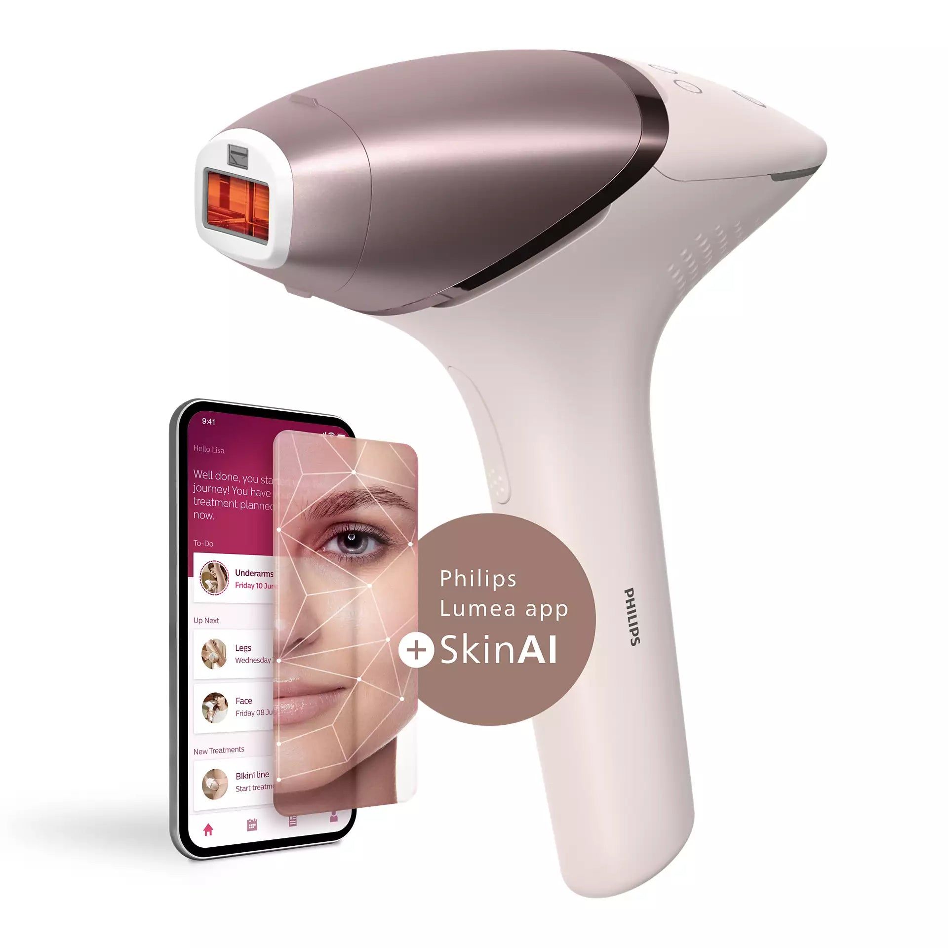 Philips BRI977/00 light hair remover Intense pulsed light (IPL) Pink gold