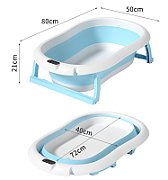 Cadita cu pernuta pentru bebelusi, termometru digital incorporat, pliabila, dop se scurgere, picioare anti-alunecare , blue, U-Grow