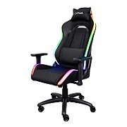 Scaun gaming Trust GXT 719 Ruya, iluminare RGB, 5 roti, ridicare pe gaz clasa 4, adjustabil pe inaltime, material piele PU si plastic, greutate maxima suportata 150 kg, negru