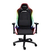 Scaun gaming Trust GXT 719 Ruya, iluminare RGB, 5 roti, ridicare pe gaz clasa 4, adjustabil pe inaltime, material piele PU si plastic, greutate maxima suportata 150 kg, negru