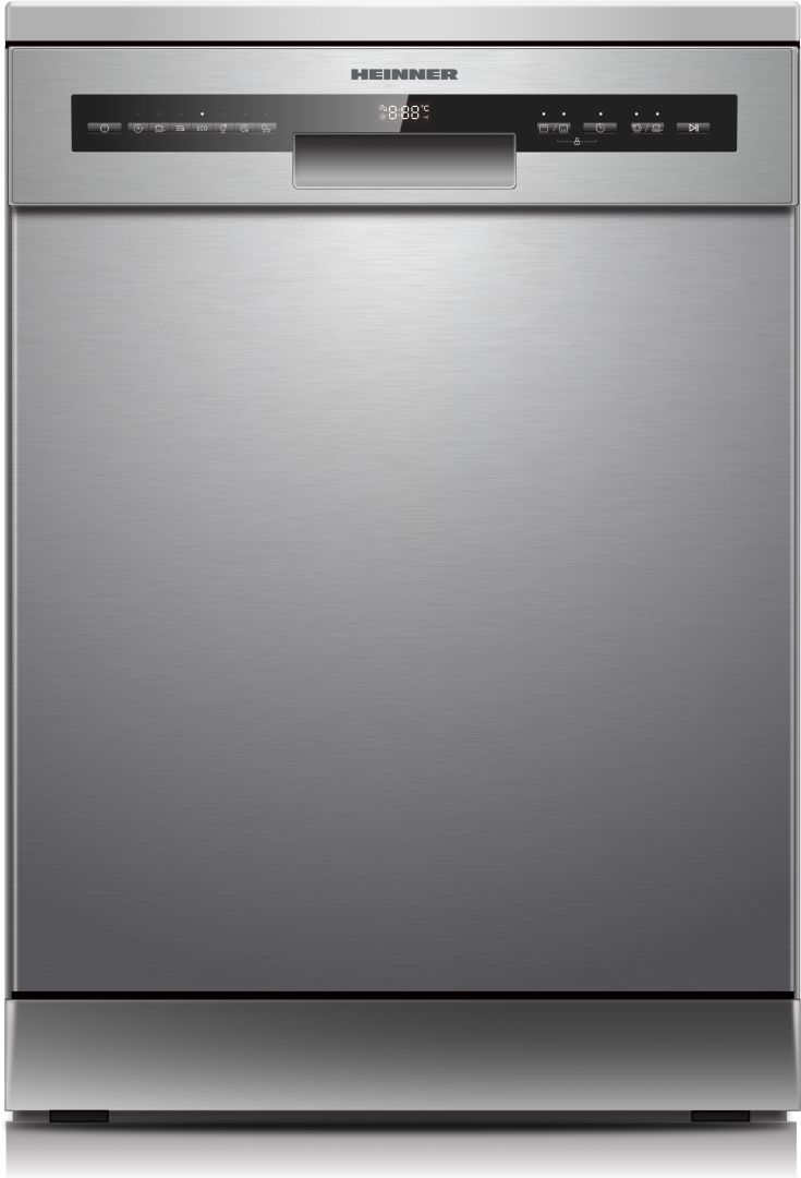Masina de spalat vase Heinner HDW-FSM60714AXD+++, 14 seturi, 7 programe, clasa de eficienta energetica D, Auto-door opening, control  electronic, display LED, programe:  Auto, Rapid, Intensiv, Universal, Pahare, 90minute, Half load (dual zone), pornire intarziata (1-24h), optiuni: Extra uscare