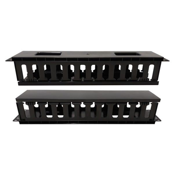 2U Rack Cable Organizer 19 with cover  black