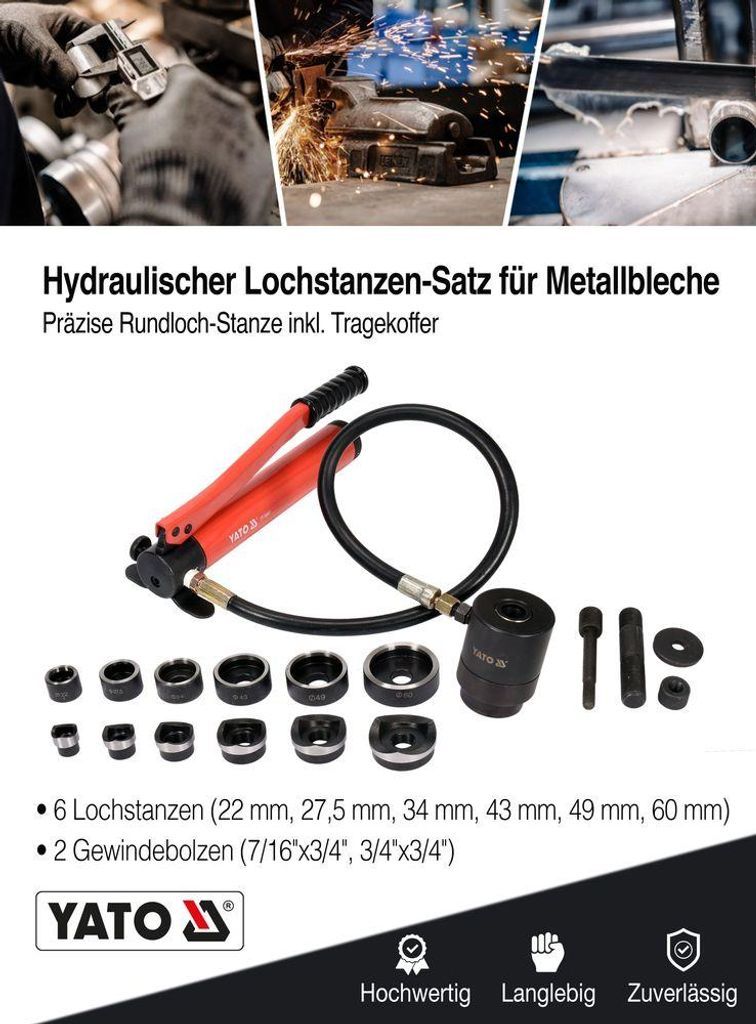 YT. HYDRAULIC HOLE CUTTER IN SHEET METAL