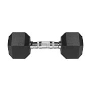Rubberized cast iron dumbbells HEX 2x9 kg REBEL ACTIVE