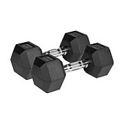 Rubberized cast iron dumbbells HEX 2x10 kg REBEL ACTIVE