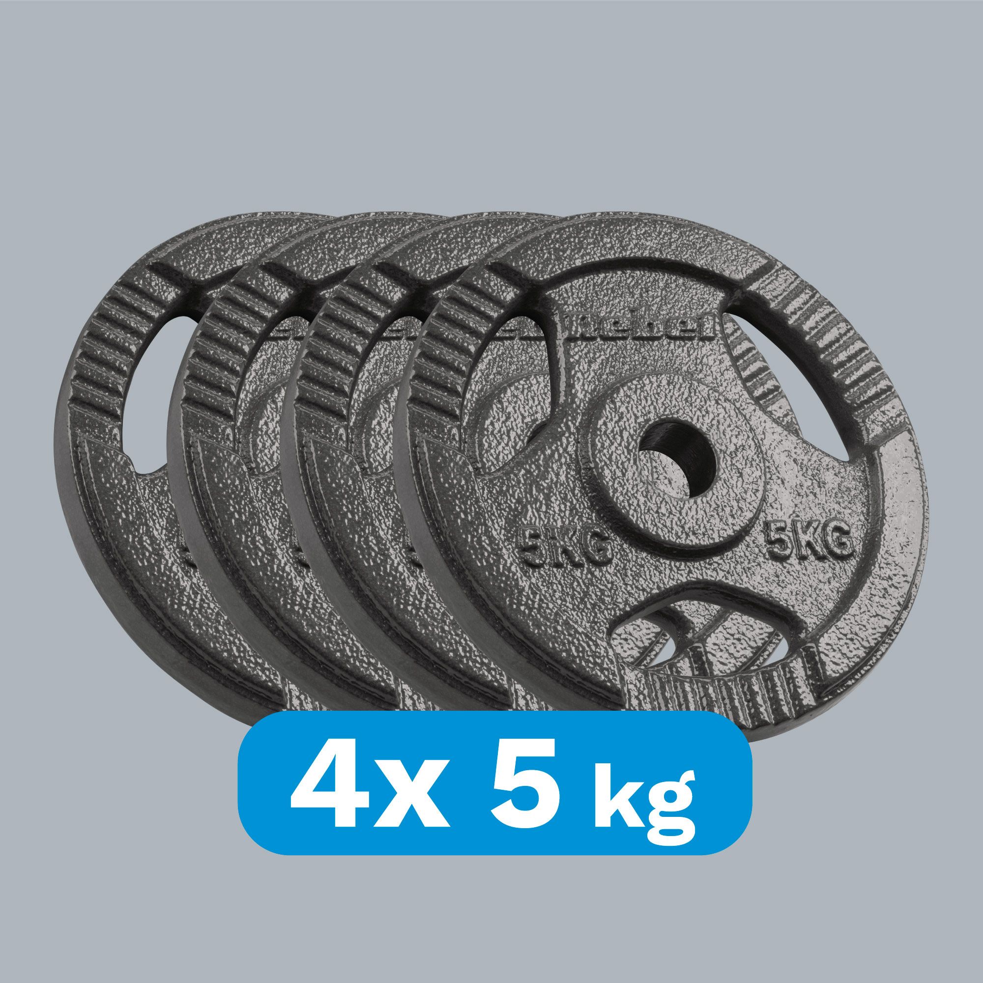 Cast iron weight set 4x5kg  bore 31mm  disc with handles  REBEL ACTIVE