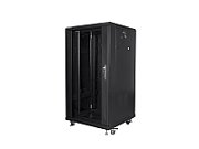 FLOOR-STANDING RACK CABINET 19  22U 600X600 BLACK LCD GLASS DOOR LANBERG (FLAT PACK) V2