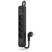 KERG safety power supply device with switch 4 USB-C USB-A sockets black 3m 16A H05VV-F 3x1.5mm2