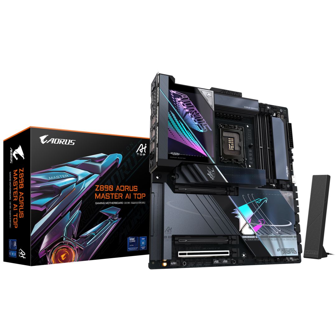 Placa de Baza GIGABYTE Z890 AORUS MASTER AI TOP LGA1851, 4x DDR5, 2x Intel Thunderbolt 1x Front HDMI, 3x PCIE x16, 4x M.2, 4x SATA 6GB/s, E- ATX