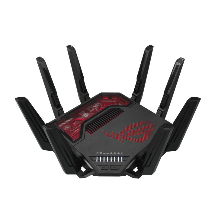 Asus ASUS ROG Rapture GT-BE19000 wireless router Multi-Gigabit Ethernet Tri-band (2.4 GHz / 5 GHz / 6 GHz) Black  Red