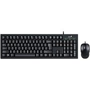 KIT wired GENIUS USB, tastatura 104 taste (concave) + mouse optic 1200dpi, 3 butoane, AI key, black,  KM-100SE   31330009400   (timbru verde 0.8 lei)