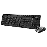 KIT wireless GENIUS, tastatura wireless 104 taste (slim) + mouse wireless 1200dpi, 3 butoane, 11 taste functii multimedia, silent, AI key, black,  KM-8216S , SmartGenius app  31340018400   (timbru verde 0.8 lei)