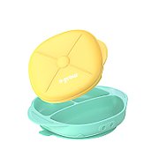 Farfurie silicon cu capac , galbena, U-Grow