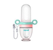 Dizpozitiv de hranire cu 2 tetine : suzeta fructe + lingurita, U-Grow