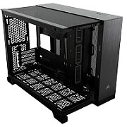Carcasa CORSAIR 2500X Micro ATX Dual Chamber Black/Obsidian Aluminiun, Tempered Glass, mATX, Cooling Layout: Top: 3x120mm sau 2x140mm, Side: 2x120mm, Bottom: 3x120mm sau 2x140mm, Rear: 1x120mm, Expansion Slots 4, 2x2.5 SSD 2x3.5 HDD, no psu included