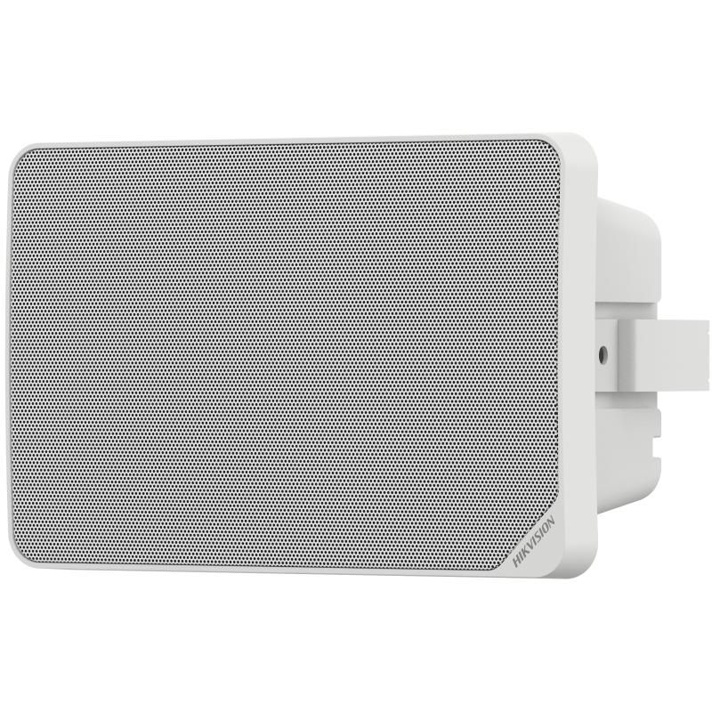 Difuzor public Hikvision DS-QAZ1120G1R-B, 2 microfoane, 100 Hz to 18 kHz, putere difuzor: 20 W, Network Protocol: IPv4, HTTP, HTTPS , SIP, SSL/TLS , DNS, NTP, TCP, UDP, IGMP, ICMP, DHCP, ARP, interfata: RJ45 10 M/100 M Adaptive Ethernet port × 1, stocare: Built-in 64 GB EMMC (Audio file storage is