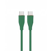 CABLU alimentare si date GEMBIRD, pt. smartphone, USB 2.0 Type-C (T) la USB 2.0 Type-C (T), 60W, 1.5m, protectie silicon, verde,  CC-USB2S-CMCM-1.5M-G  (timbru verde 0.08 lei)