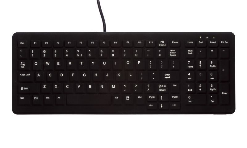 HYGIENE BACKLIT COMPACT/KEYBOARD WITH NUMPAD SEALED USB