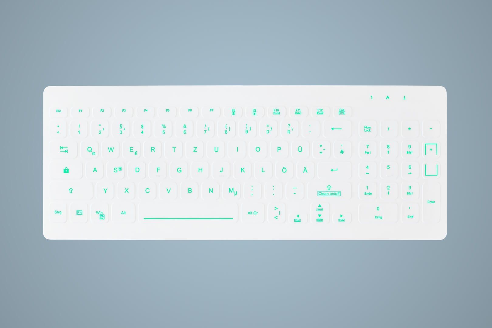 HYGIENE BACKLIT COMPACT/KEYBOARD WITH NUMPAD SEALED USB