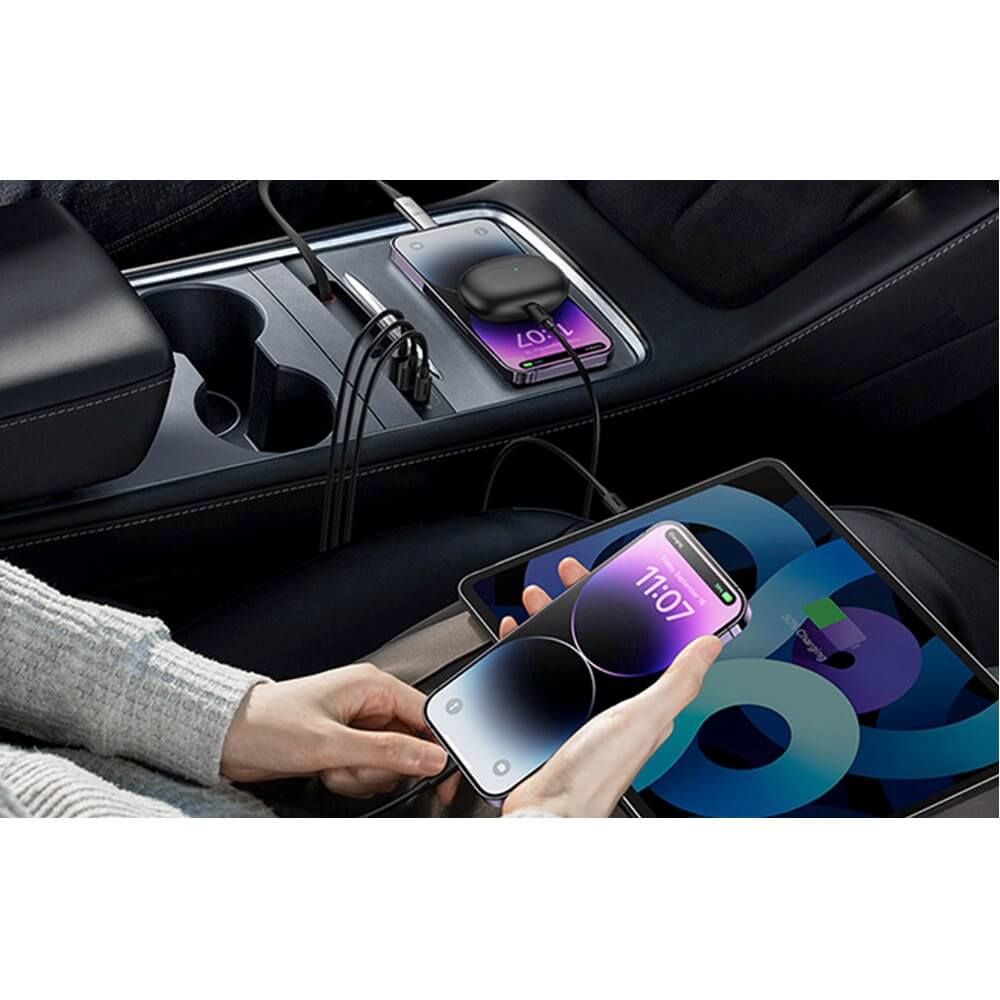 HUB extern Baseus T-Space, compatibil Tesla model 3/Y, porturi USB: USB 3.0 x 2, cablu retractabil USB Type-C 45W,  B00051300111-00  (timbru verde 0.8 lei) - 6932172633622