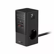 INCARCATOR RETEA Baseus PowerCombo Tower Digital Powerstrip, Quick Charge 35W, 3 x AC, 2 x USB Type-C Output 5V/3A, 2 x USB, lungime cablu 1.5m, negru  E00023606113-00  (timbru verde 0.18 lei) - 6932172631918