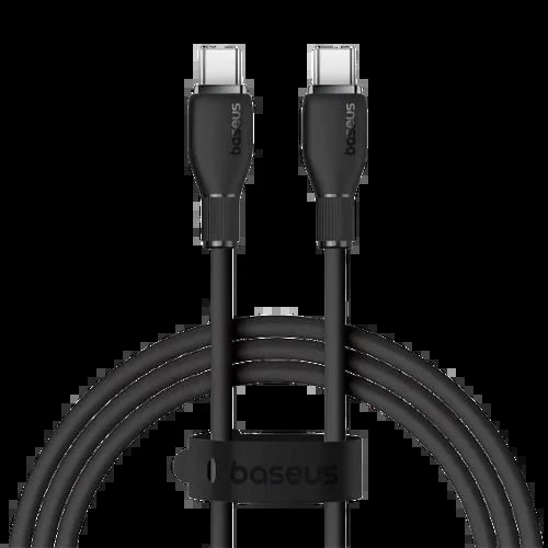 CABLU alimentare si date Baseus Pudding Series, Fast Charging Data Cable pt. smartphone, USB Type-C la USB Type-C 100W, 1.2m, negru  P10355702111-B1  (timbru verde 0.08 lei) - 6932172650223