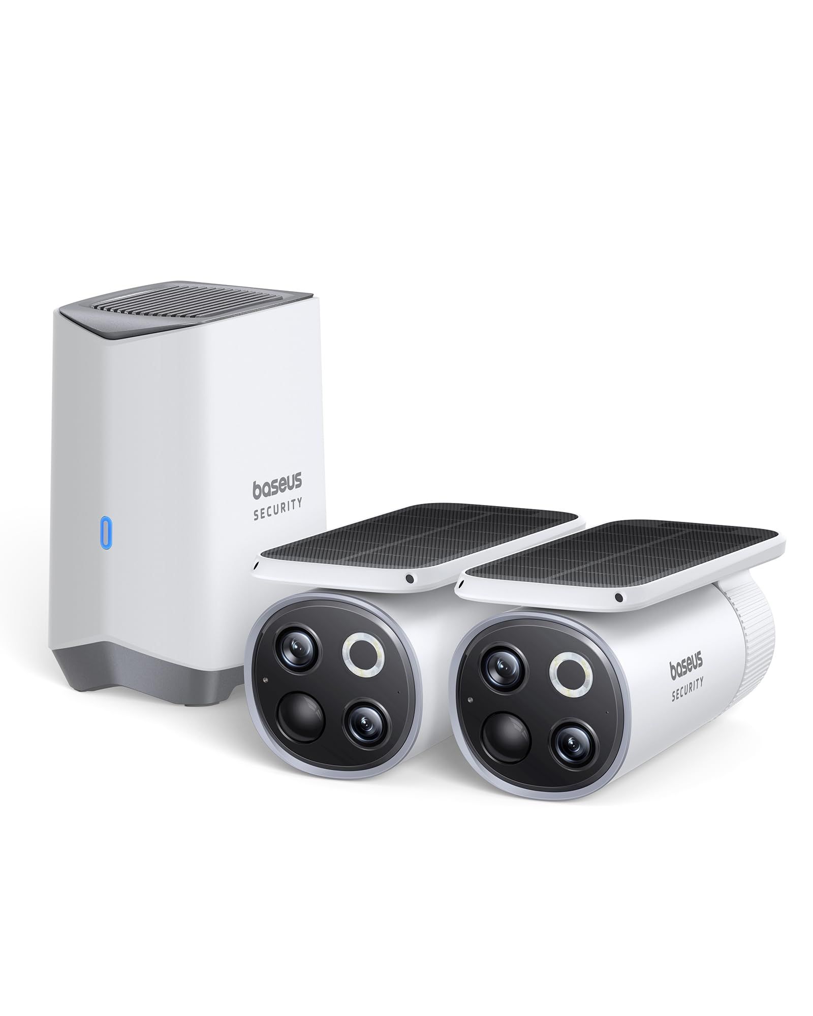 CAMERA IP Exterior Baseus S1 Pro, 3K, 2560 x 1440, kit 2 camere + panou solar + acumulator integrat, unghi pana la 120 grade, IP67, dist. IR 30 m, tip lentila fixa 3 mm, 3 Mpx, wireless + RJ-45, slot SD card,  S0TX002131  (timbru verde 0.8 lei)