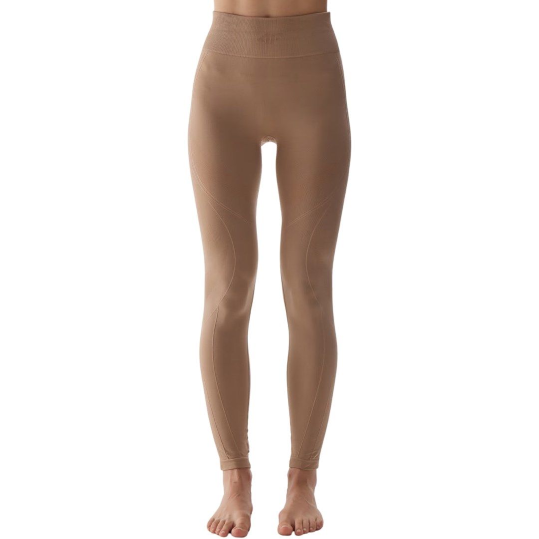 Legginsy termoaktywne damskie 4F F157 jasny brąz 4FWAW24USEAF157 82S  XS/S