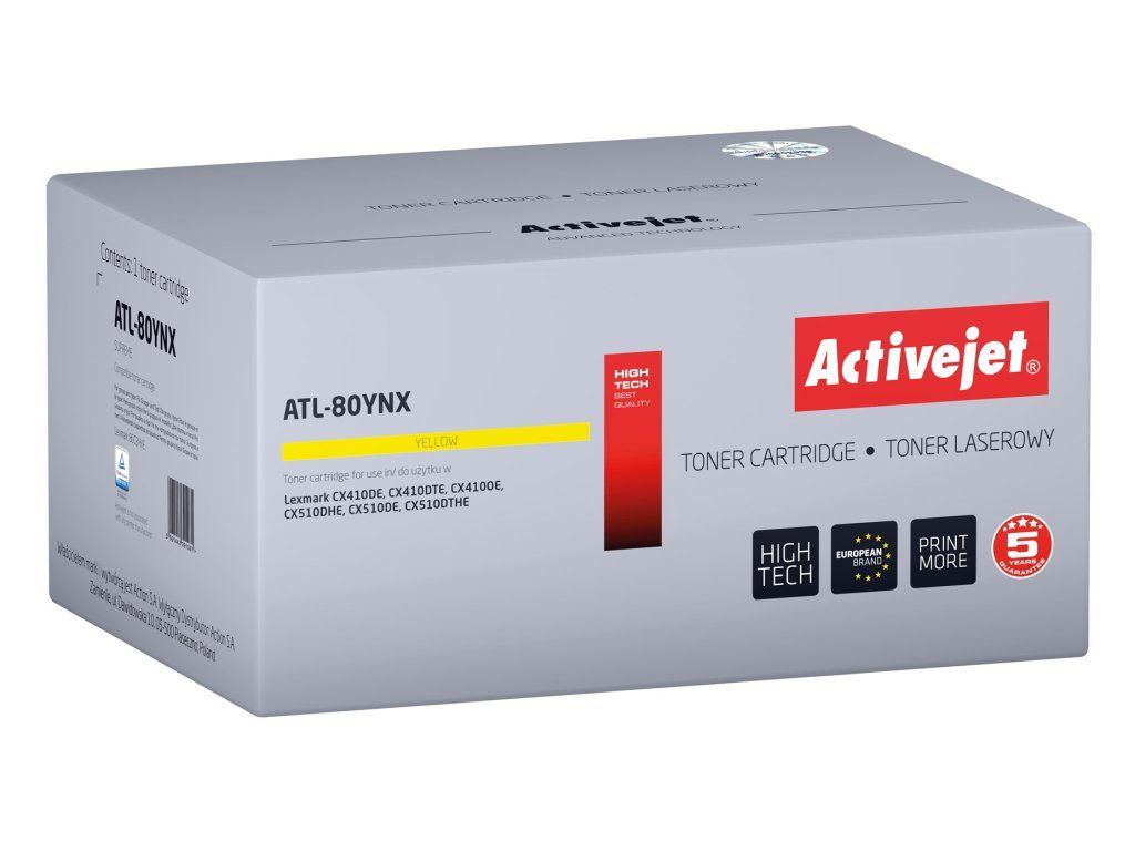 Cartus toner Activejet ATL-80YNX ,Galben ,3 000 pagini ,Original (ATL-80YNX) 