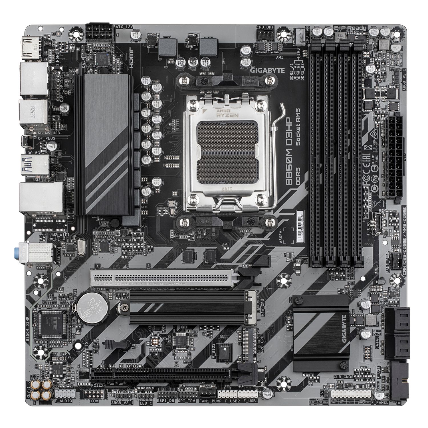 B850M D3HP, AM5, DDR5, mATX, Gri/Negru