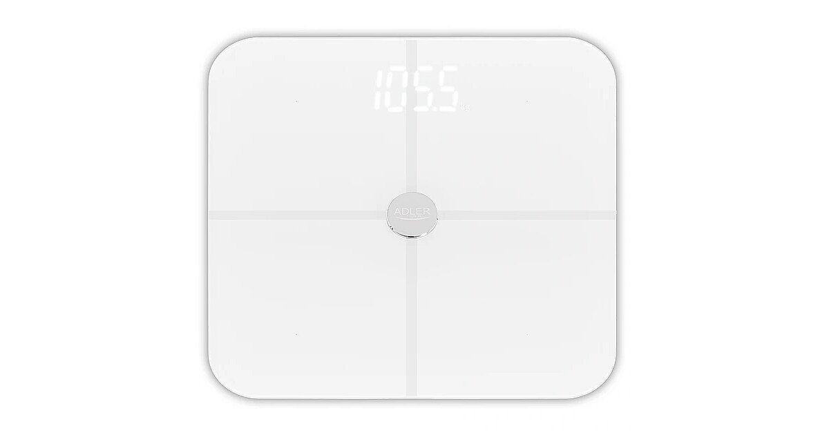 Adler Smart Bathroom Scale | AD 8187 | Maximum weight (capacity) 180 kg | Accuracy 100 g | Body Mass Index (BMI) measuring | White
