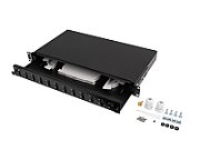 LANBERG 12XSC DUPLEX / 12XLC QUAD RACK 19  1U FIBER OPTIC DISTRIBUTION FRAME BLACK + ACCESSORIES