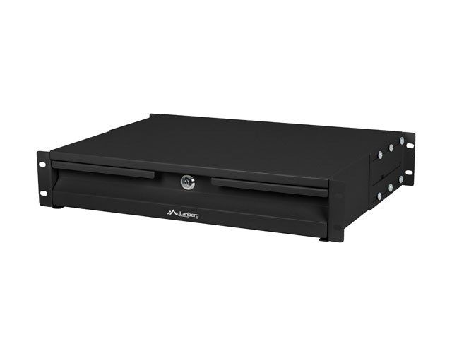 CABINET DRAWER 19  2U 360MM BLACK LANBERG (2U/483X360MM LOAD CAPACITY UP TO 90KG  4-POINT INSTALLATION)