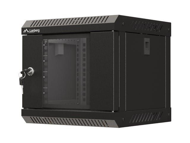 WALL-HUNG RACK CABINET 10  4U 300X300 BLACK GLAZED DOOR LANBERG (FLAT PACK)
