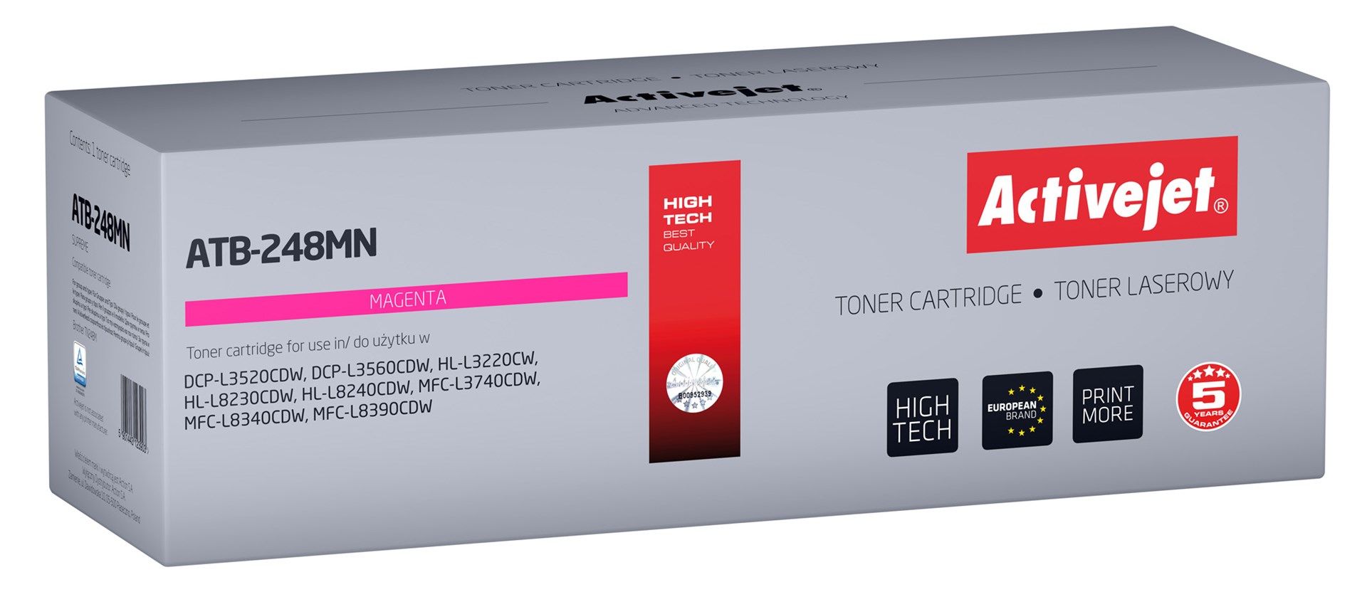 Activejet ATB-248MN Toner for Brother printers Replacement Brother TN248M Supreme 1000 pages purple)
