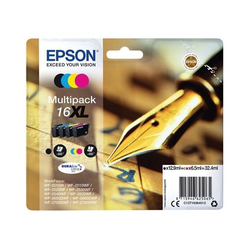 Patrone Epson 16 4er-Pack black + color XL             T1636