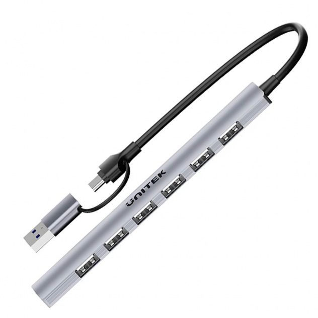 UNITEK HUB USB-A/C 7IN1USB-A PORTS 5GBPS