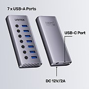 UNITEK HUB USB-A 7-IN-1 WITH SWITCHES