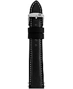 Leather strap for Zeppelin watch  black  20 mm
